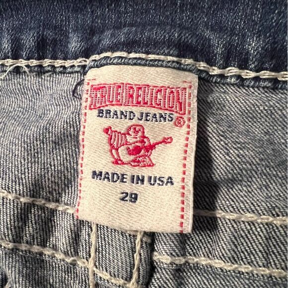 True Religion Straight Leg Jeans Womens 29 Low Rise Med Wash - Picture 9 of 14